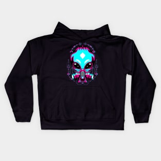 alien mask glitch Kids Hoodie